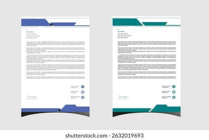 Modern letterhead design with clean layout and bold accents, perfect for professional and corporate use.
