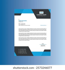 Modern Letterhead Design. Creative Template Display for Promotional Campaign. Fourteen.