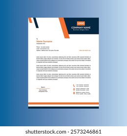 Modern Letterhead Design. Creative Template Display for Promotional Campaign. Fifteen.