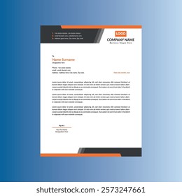 Modern Letterhead Design. Creative Template Display for Promotional Campaign. Sixteen.