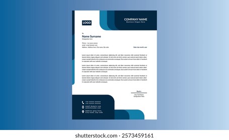 Modern Letterhead Design. Creative Template Display for Promotional Campaign. Seventeen.