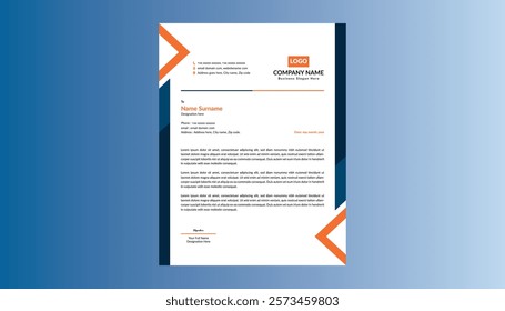 Modern Letterhead Design. Creative Template Display for Promotional Campaign. Eighteen.
