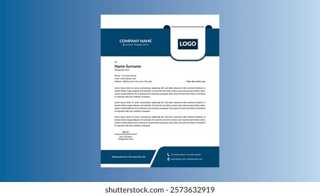 Modern Letterhead Design. Creative Template Display for Promotional Campaign. Nineteen.