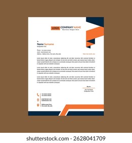 Modern Letterhead Design. Elegant Template Display for Promotion.