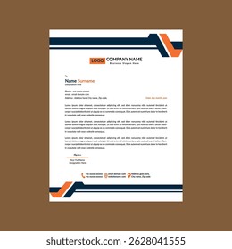 Modern Letterhead Design. Minimal Layout Display for Promotion.