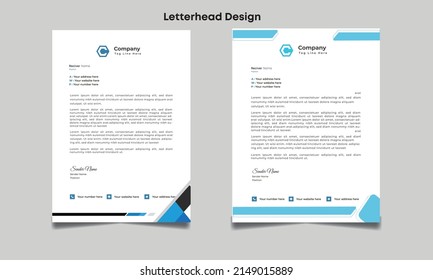 Moderno diseño de membrete Vector o plantilla Premium. Diseño Profesional Creativo De Cabezas De Texto Para Su Negocio.   