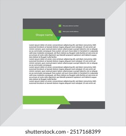 modern Letterhead design template, a4 print ready letterhead