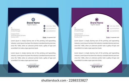 Modern Letterhead Design Template For business And Advertising.