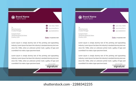 Modern Letterhead Design Template For business And Advertising.