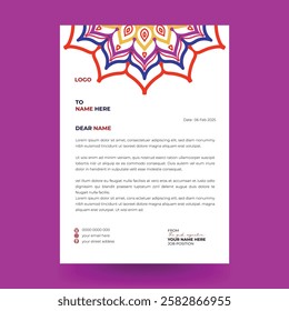 Modern Letterhead Design Template by Mandala