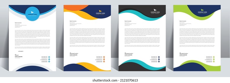 Modern Letterhead Design Template Concept adept to Multipurpose Project.