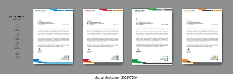 Modern Letterhead Design Template Vector.