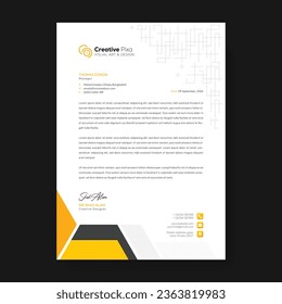 Modern letterhead design template with yellow color. creative modern letter head design template for your project.