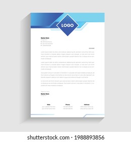 Modern Letterhead Design in Vector Template for your Office