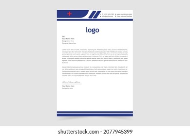 Modern Letterhead Design in Vector Template. Professional Pharmacy Letterhead Design. Doctor Prescriptions Pad Design. Vector Illustration