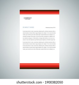 modern letterhead in red color vector illustration