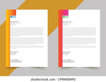 Modern letterhead template abstract design for your business
