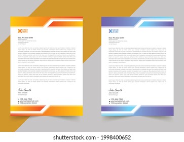 Modern letterhead template abstract design for your business