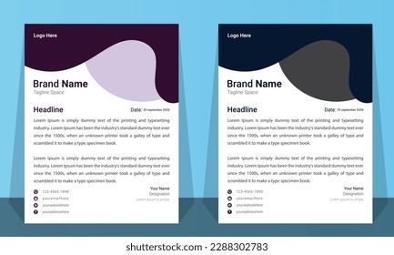 Modern Letterhead Template Design For business pr Advertising.