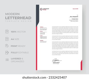 Modern letterhead template design. Creative modern letterhead design Template for your project.