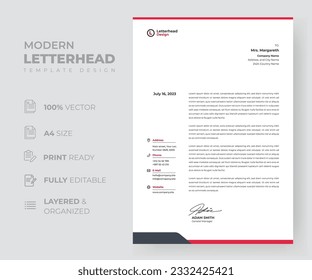 Modern letterhead template design. Creative modern letterhead design Template for your project.