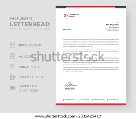 Modern letterhead template design. Creative modern letterhead design Template for your project.
