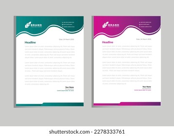 Modern letterhead template . flyer, poster, official, book.