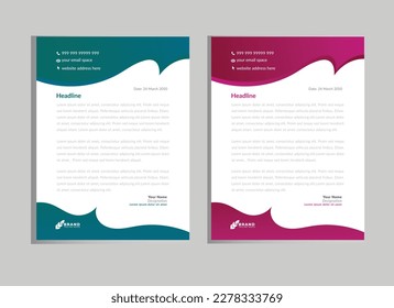 Modern letterhead template . flyer, poster, official, book.