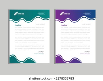 Modern letterhead template . flyer, poster, official, book.