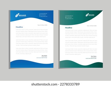 Modern letterhead template . flyer, poster, official, book.