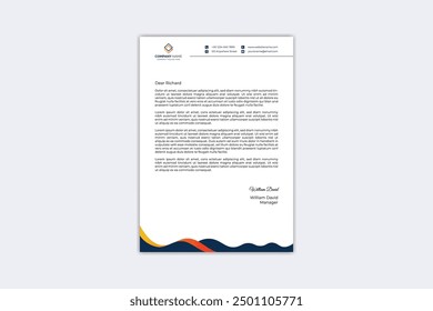 Modern letterhead template with vector file