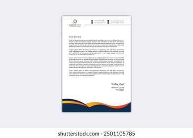 Modern letterhead template with vector file