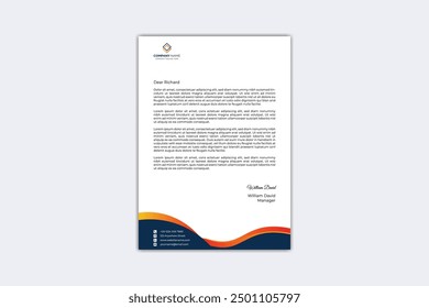 Modern letterhead template with vector file