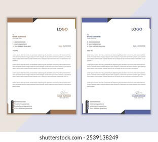 Modern letterheads design template, company letterheads template for business.