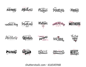 Modern lettering and calligraphy - Mother's day theme in different designs.