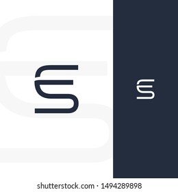 Modern lettering logo combination of letters E and S, suitable for your personal branding