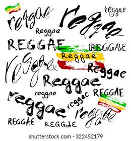 Modern lettering poster in reggae style. Vector isolated typography for your design.
