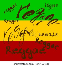 Modern lettering poster in reggae style. Vector isolated typography for your design.