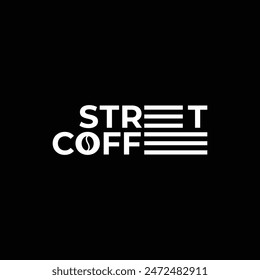 Modern lettering street coffee logo incorporate with zebra cross suitable for coffeeshop brand