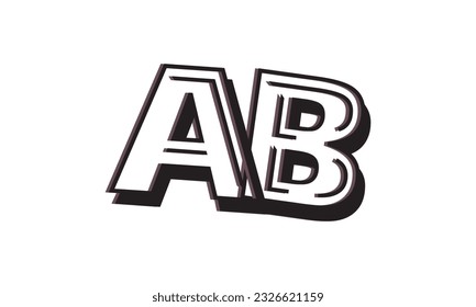 Letras modernas AB, A y B Vector de plantilla de diseño de logotipos.