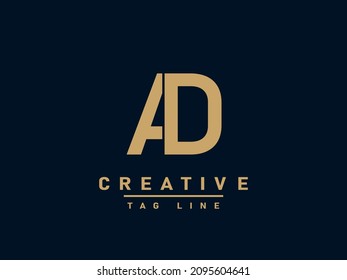 Letras modernas: Vector de plantilla de diseño de logotipos AD, A y D.