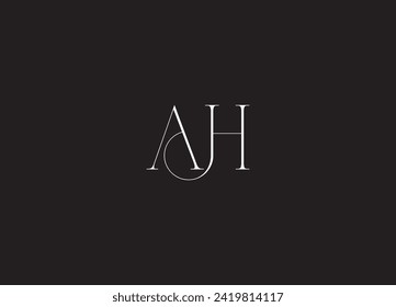 Modern letters AH, HA Logo Design Template Vector.