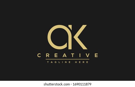 Modern letters AK, A&K Logo Design Template Vector KA monogram.