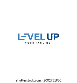 Modern Level Up Typography Logo design inspiration	