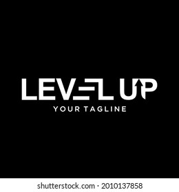 Modern Level Up Typography Logo design inspiration	