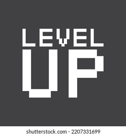 Modern Level Up Typography Logo design inspiration, Creative design white background and dark background
