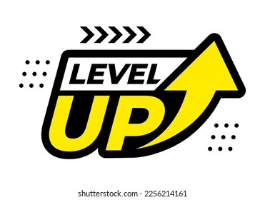modern level up typography logo design. level up text with arrow. vector illustration - Shutterstock ID 2256214161
