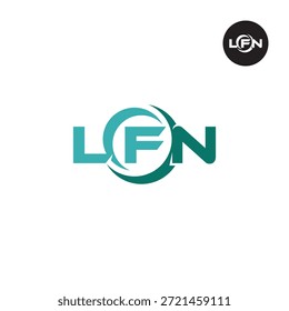 Monograma LFN moderno - Modelo de logotipo limpo 3 letras