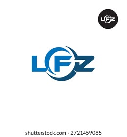 Monograma LFZ moderno - Modelo de logotipo limpo de 3 letras