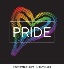 Modern LGBT pride flag in vector format heart. Lips in LGBT colors. Rainbow handdrawn hert for poster. LGBTQ love symbol background. Concept design